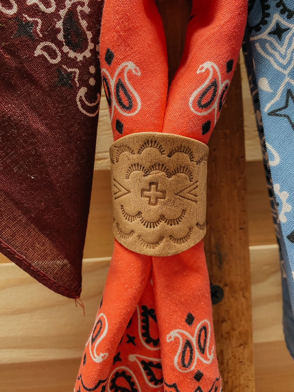LEATHER | Hand Tooled Scarf Slide